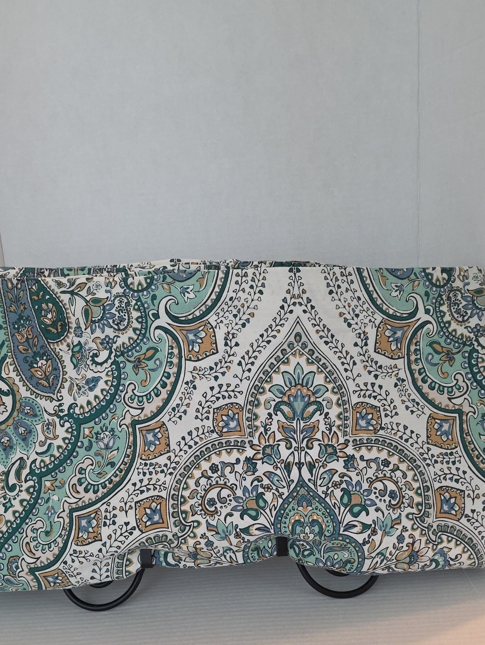 Indigo Collection Teal Blue Tan Paisley Boho Cotton Full Duvet Cover